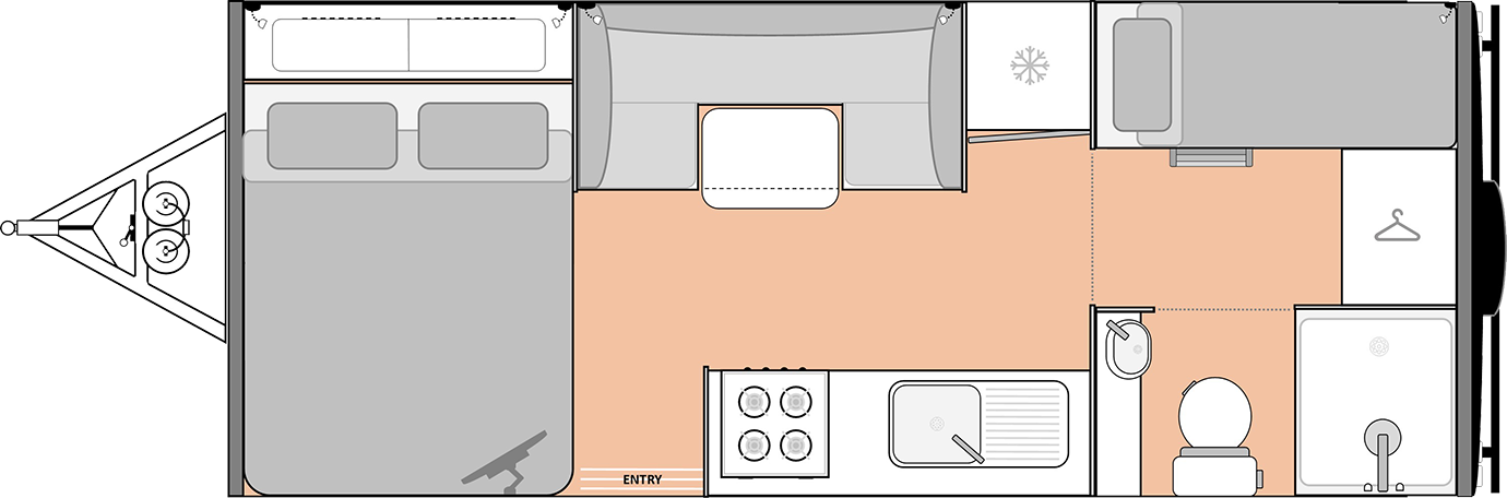 Road Owl 19 Ft Bunk Ensuite Floorplan